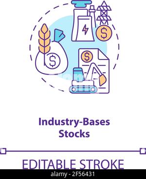 Industry-based stocks concept icon Stock Vector