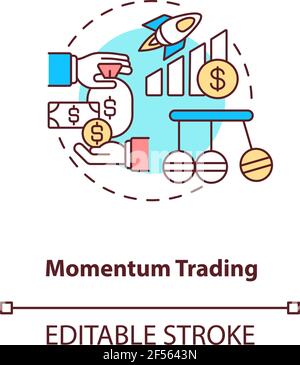 Momentum trading concept icon Stock Vector