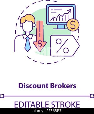 Discount brokers concept icon Stock Vector