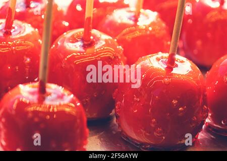 Candy Apples / Close Up of Candy Apples Stock Photo