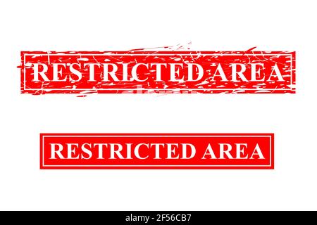 Simple Vector Rusty 2 Rubber Stamp, Restricted Area Stock Vector