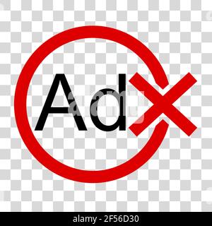 Simple Prohibited Sign Vector, No Ad, at Transparent Effect Background Stock Vector