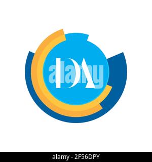 Initial Monogram Letter DA Logo Design Vector Template. DA Letter Logo Design Stock Photo