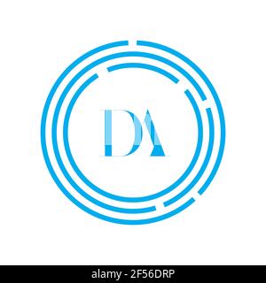 Initial Monogram Letter DA Logo Design Vector Template. DA Letter Logo Design Stock Photo