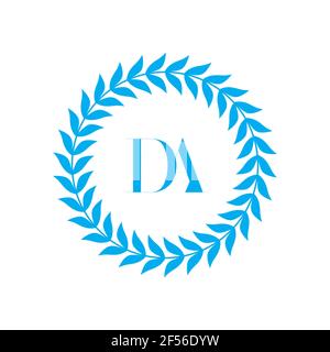 Initial Monogram Letter DA Logo Design Vector Template. DA Letter Logo Design Stock Photo