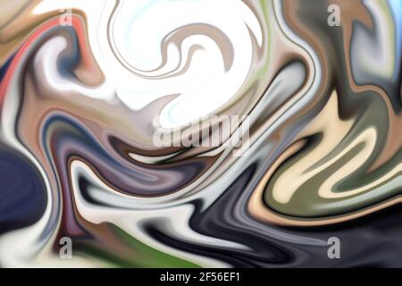 Ornamental background with abstract patterns. Liquid painting abstract texture, art technique. A colorful combination of acrylic vibrant colors. Stock Photo