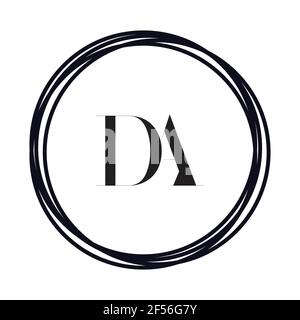 Initial Monogram Letter DA Logo Design Vector Template. DA Letter Logo Design Stock Photo