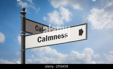Street Sign the Direction Way to Calmness Stock Photo - Alamy
