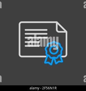 Certified outline icon. Workspace sign. Graph symbol for your web site design, logo, app, UI. Vector illustration, EPS10. Stock Vector