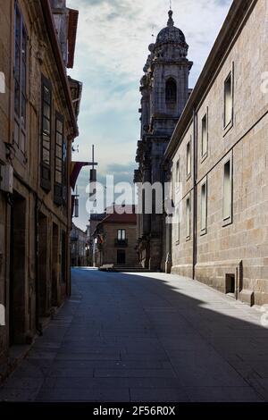 Historic stone buildings, in Galicia Spain Stock Photo