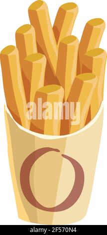 Potatoe French fries vector illustration isolated on white bac Stock Vector