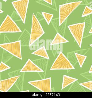 Triangle seamless vector pattern, simple doodle hand drawn background Stock Vector