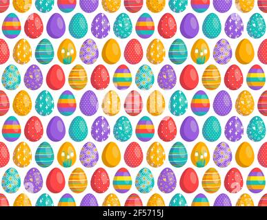 Happy Easter seamless pattern with eggs Stock Vector