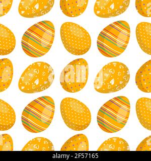 Happy Easter seamless pattern with eggs Stock Vector