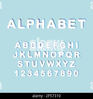 Color line abstract Alphabet letter ABC font. 3d typography vector illustration symbol. Stock Vector