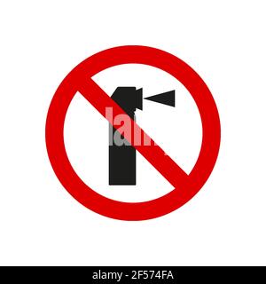 No pepper spray sign. Stop tear gas prohibition sign. Vector illustration isolated on white. Stock Vector