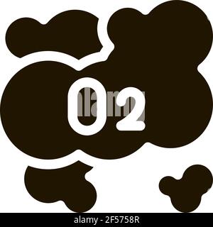 smoke from fire icon Vector Glyph Illustration Stock Vector