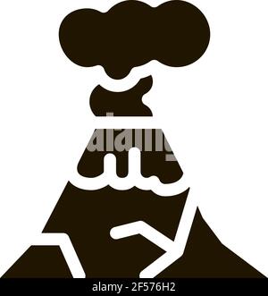 eruption icon Vector Glyph Illustration Stock Vector