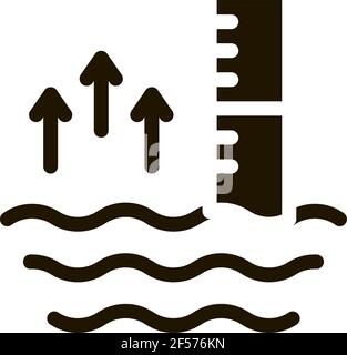 increase in water temperature icon Vector Glyph Illustration Stock Vector