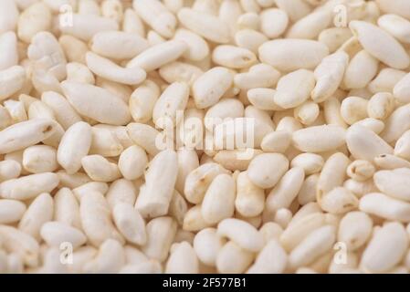 Close up of puffed rice background Stock Photo