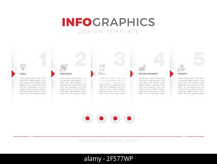 Infographic design with 5 options or steps. Infographics for business concept. Stock Vector