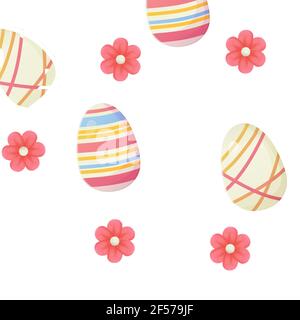 Easter egg painted with stripes. Can be used as easter hunt element for web banners, posters and web pages. Stock vector illustration in cartoon style Stock Vector