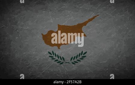 Cyprus grunge flag set on a white background. Vector illustration. Stock Vector