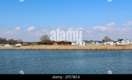 Church Farm Holiday Village, Pagham, West Sussex, closed during lockdown due to covid pandemic. Stock Photo