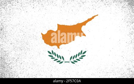 Cyprus grunge flag set on a white background. Vector illustration. Stock Vector