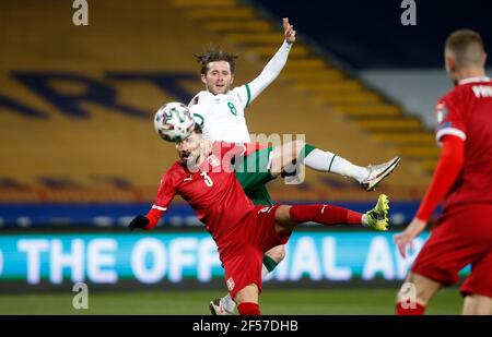 Republic of Ireland's Alan Browne scores their side's first goal of the game during the 2022 FIFA World Cup Qualifying match at the Rajko Mitic Stadium in Belgrade, Serbia. Picture date: Wednesday March 24, 2021. Stock Photo