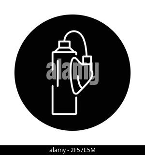 Breathing oxygen cylinder color line icon. Sign for web page, mobile app, button, logo. Editable stroke. Stock Vector