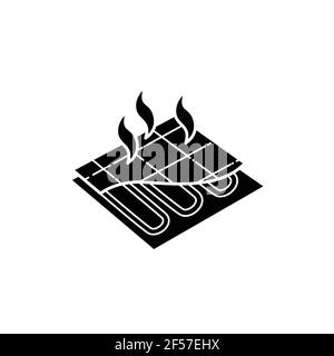 Underfloor heating olor line icon. Pictogram for web page, mobile app, promo. UI UX GUI design element. Editable stroke. Stock Vector