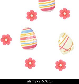 Easter egg painted with stripes. Can be used as easter hunt element for web banners, posters and web pages. Stock vector illustration in cartoon style Stock Vector