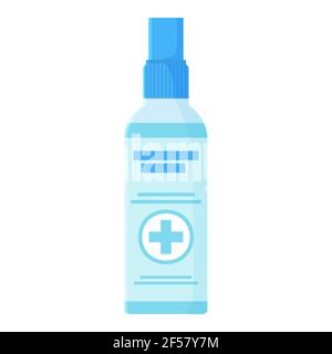 Blue pocket hand sanitizer in flat style. lockdown hygiene, covid 19 sanitary measure, coronavirus protection concept. Stock vector illustration Stock Vector
