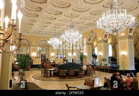 The lobby of historic Omni William Penn Hotel in Downtown Pittsburgh.Pennsylvania.USA Stock Photo