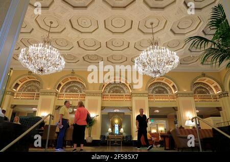 The lobby of historic Omni William Penn Hotel in Downtown Pittsburgh.Pennsylvania.USA Stock Photo