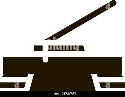 putty knife icon Vector Glyph Illustration Stock Vector