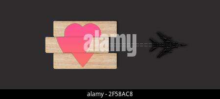 Build what you love concept, Building a business with love having fun. Incomplete Love heart symbol in wooden blocks, plan dragging it Stock Photo