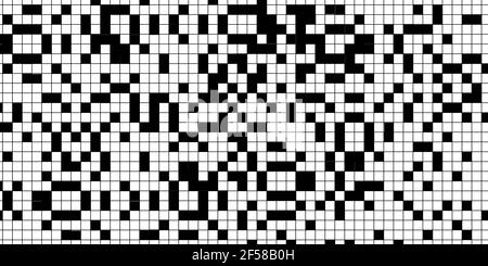 blank crossword pattern abstract background. white and black square illustration Stock Photo