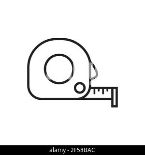 Measurement tape outline icon vector for graphic design, logo, web site, social media, mobile app, ui illustration Stock Vector