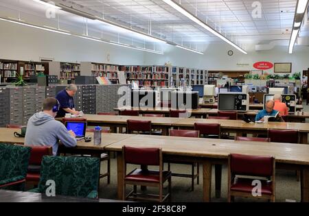 Interior view of the main branch of the Carnegie Library of Pittsburgh ...
