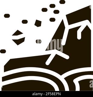 ertnquake highlands icon Vector Glyph Illustration Stock Vector
