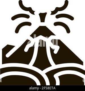 ertnquake mountains icon Vector Glyph Illustration Stock Vector