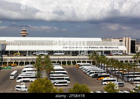 Palma de Mallorca, Spain - July 21, 2018: Palma de Mallorca PMI airport Terminal in Spain. Stock Photo