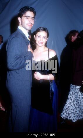 Westwood, California, USA 20th May 1996 French film director David Moreau and Actress Emmanuelle Beart attend Paramount Pictures' 'Mission Impossible' Premiere on May 20, 1996 at Mann Bruin Theatre in Westwood, California, USA. Photo by Barry King/Alamy Stock Photo Stock Photo