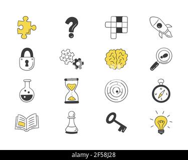 Chess crossword with pieces. Quiz. Vector illustration. Stock