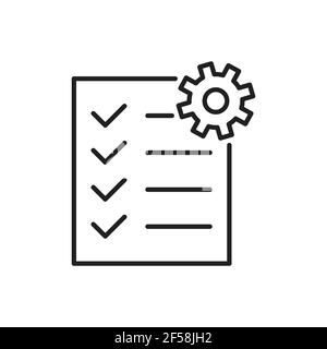 maintenance checklist, checkup outline icon vector for graphic design, logo, web site, social media, mobile app, ui illustration Stock Vector