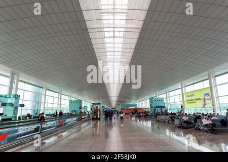 Barcelona, Spain - May 10, 2018: Barcelona Airport Terminal 1 (BCN) in Spain. Stock Photo