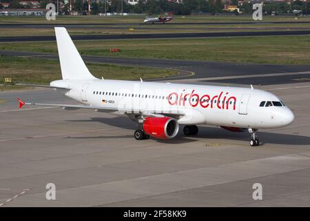 Berlin, Germany – 30. August 2017: Air Berlin Airbus A320 at Berlin Tegel airport (TXL) in Germany. Airbus is an aircraft manufacturer from Toulouse, Stock Photo