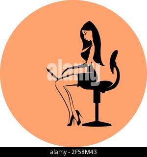 Businesswoman in the office works on notebook Stock Vector